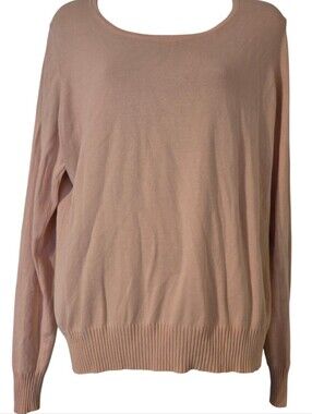 Chadwicks Light Powder Pink Ribbed Silk Blend Sweater L